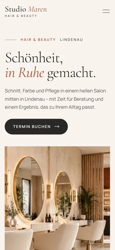 Startseite von Studio Maren auf dem Handy